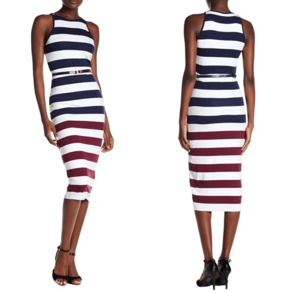 Ted Baker Yuni Rowing Stripe Bodycon Midi Dress